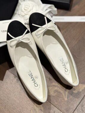 Chanel Black and White Ballet Flats